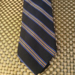 Lands' End ReppTie with Blue and Yellow Stripes 3.5"x58" (0565)